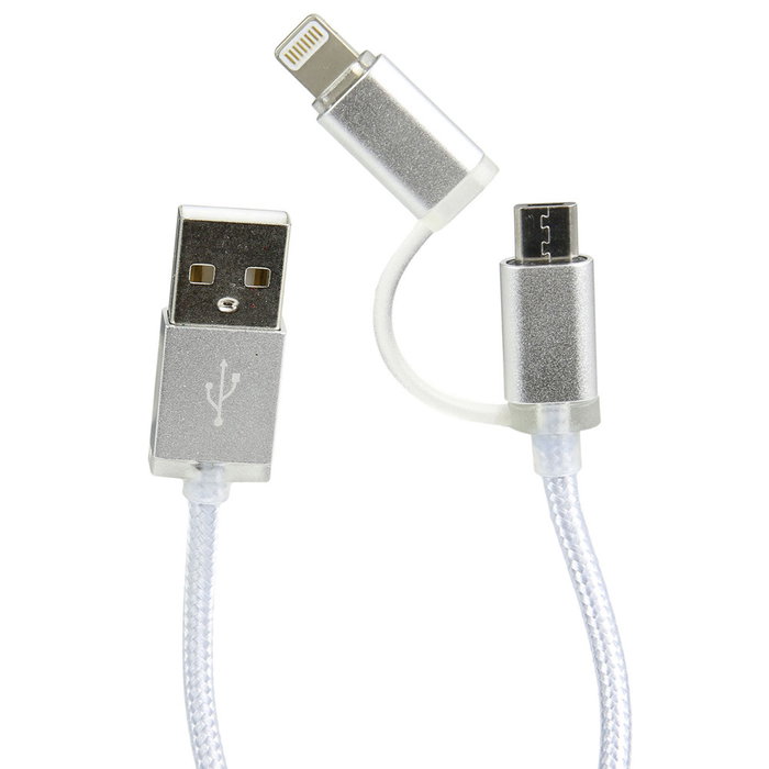 Be Mix Câble USB 2 en 1 Micro USB et Type C, 1m