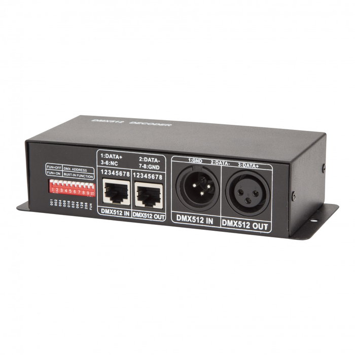 Contrôleur DMX512 RVB 12/24VDC 3 Canaux 8A 288/576W