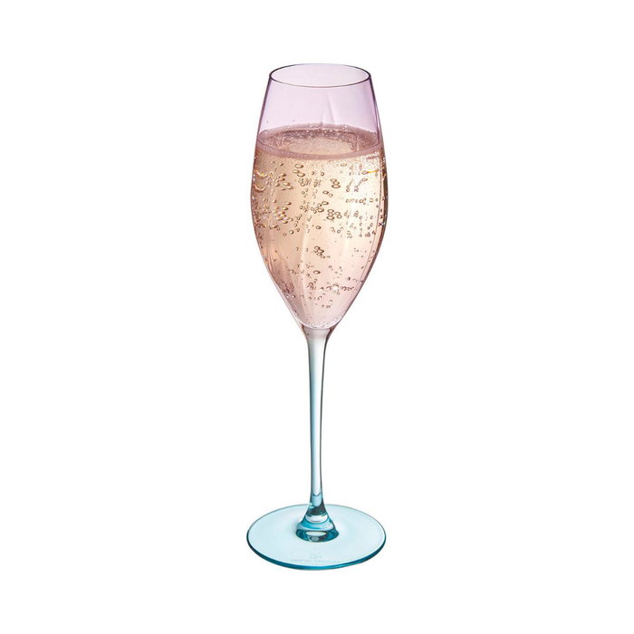 Cristal d'Arques Boîte de 4 Verres à Pied Swirly Spring Cristal 21 cL Rose
