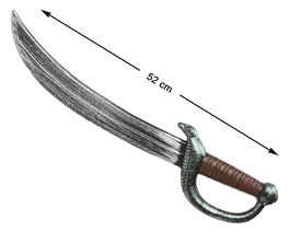 Atosa Épée de pirate courbe 52cm avec détails dorés