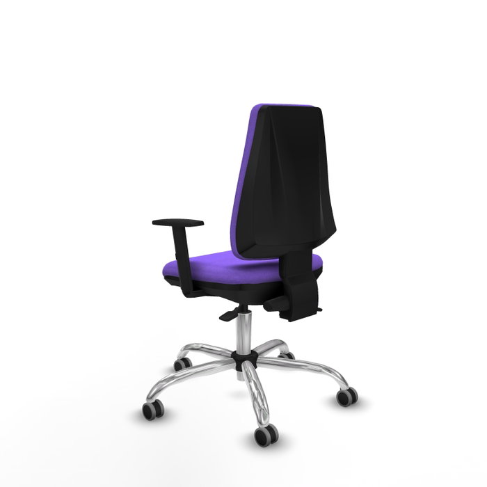 PIQUERAS Y CRESPO Chaise Elche Asynchrone Tissu Violet Structure chromée Accoudoir 1D