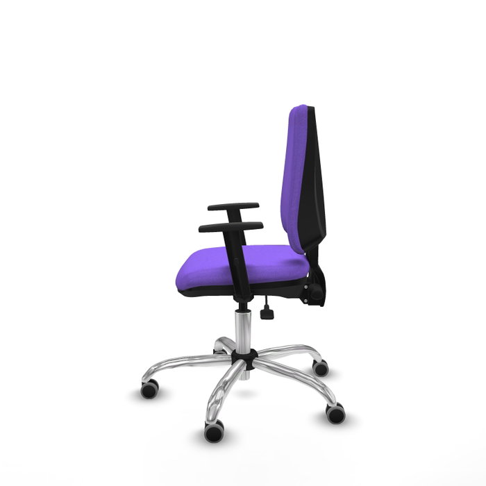 PIQUERAS Y CRESPO Chaise Elche Asynchrone Tissu Violet Structure chromée Accoudoir 1D