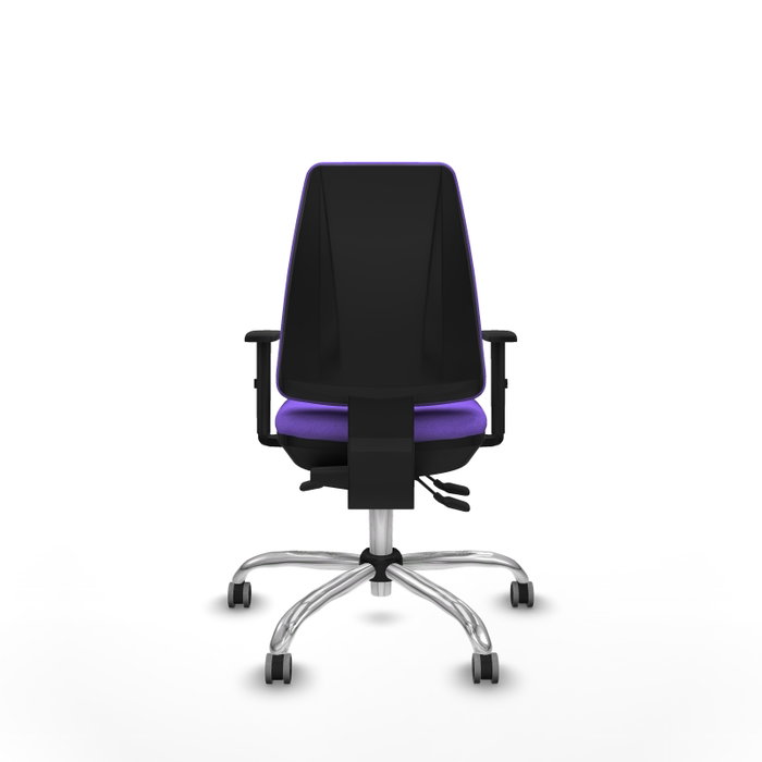 PIQUERAS Y CRESPO Chaise Elche Asynchrone Tissu Violet Structure chromée Accoudoir 1D