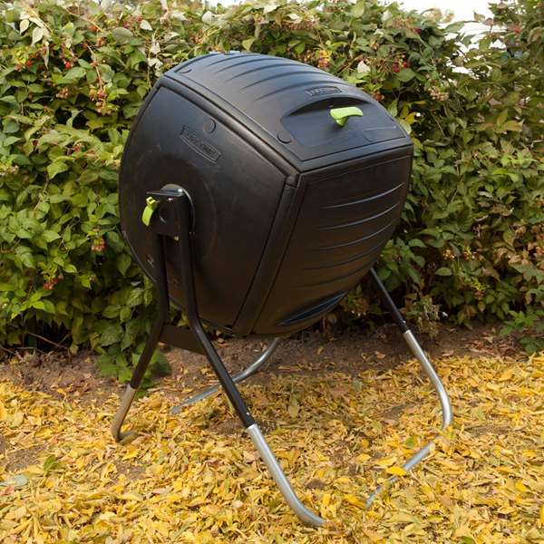 Color Baby - Bac à compost 189 litres en acier galvanisé avec tambour rotatif, porte rabattable et fermeture hermétique - 75x81x113 cm