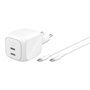 Belkin BoostCharge Pro Chargeur Dual USB-C 50W GaN avec câble 1m