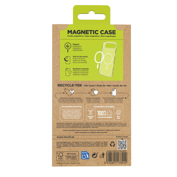 Protection pour téléphone portable Muvit for Change iPhone Air Transparent