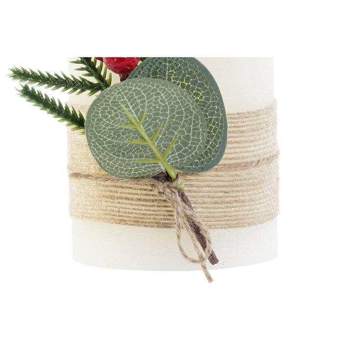 Bougie LED DKD Home Decor Blanc 7 x 7 x 12 cm (AA)