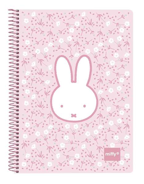 Safta Carnet Miffy "Fleurs" Format Quarto, 80 Pages, Couverture Rigide, 15.5 x 22 x 1 cm