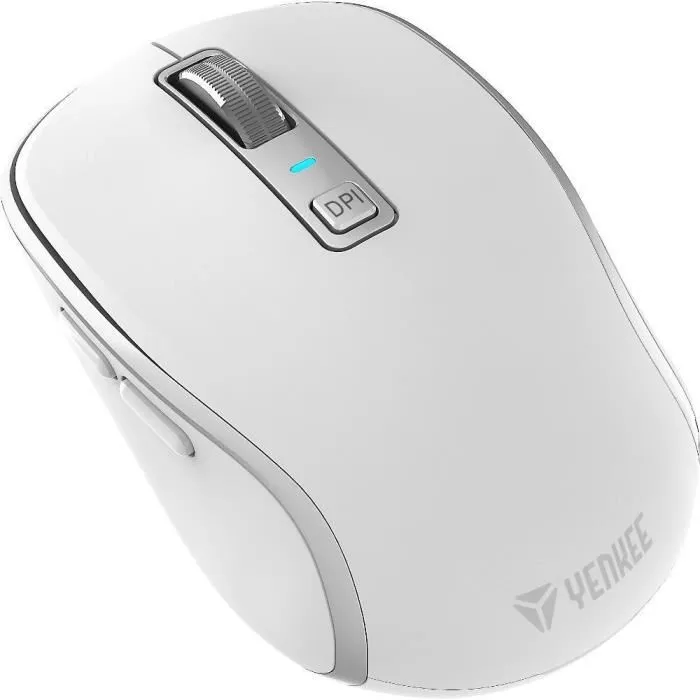 Yenkee YMS 2085WE - Souris sans fil rechargeable, Bluetooth et 2,4 GHz, capteur optique 2400 DPI, autonomie 90 heures, design ergonomique