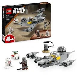 LEGO 75410 - Jeu de Construction Star Wars The Mandalorian - Chasseur N-1 avec Mando et Grogu, 3 Personnages, pour Enfants de 4 Ans et Plus