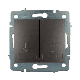 Solera Bouton-poussoir double pour volet roulant à encastrer sans cadre, graphite