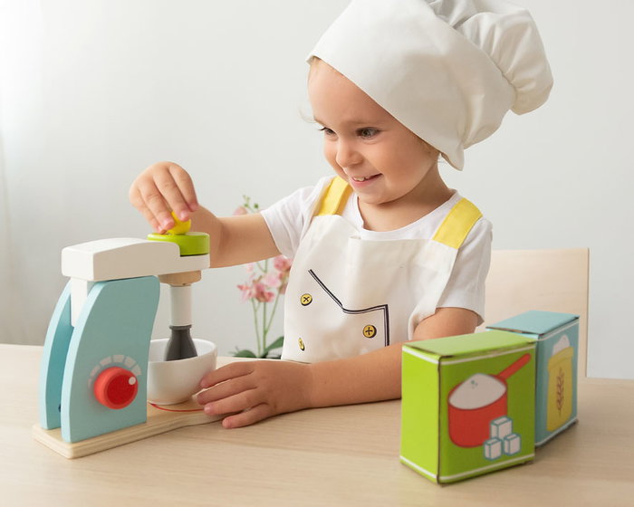 KioKids Batidora Procesadora en Madera Multicolor