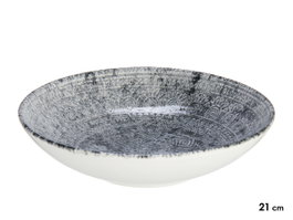 VESSIA Plat creux en porcelaine Azteca Gris 21cm