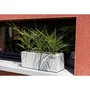 Graphit Up - EDA - Balconnière, 25 L, décor Vagues, pour intérieur et extérieur, 59 x 19,5 x H. 22,8 cm, Blanc Cérusé