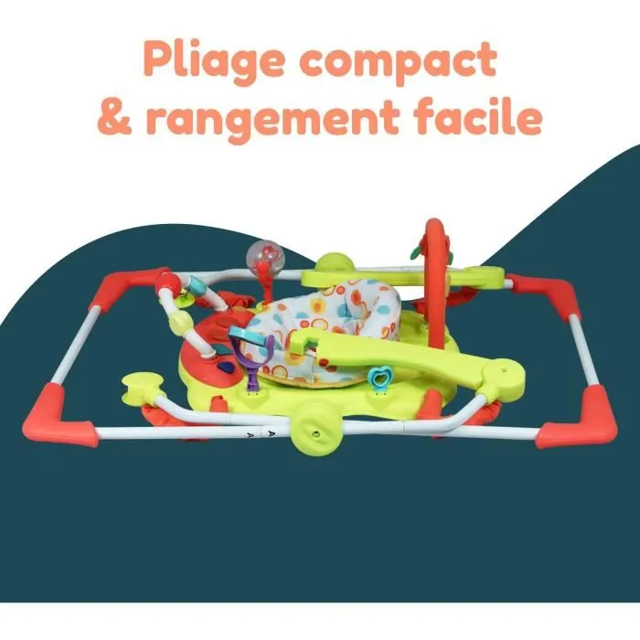 Looping CFJMU Jumper d'activités avec siège rotatif 360°, tablette musicale et activités ludiques - Stimulateur d'éveil pour bébé dès 6 mois (12 kg)