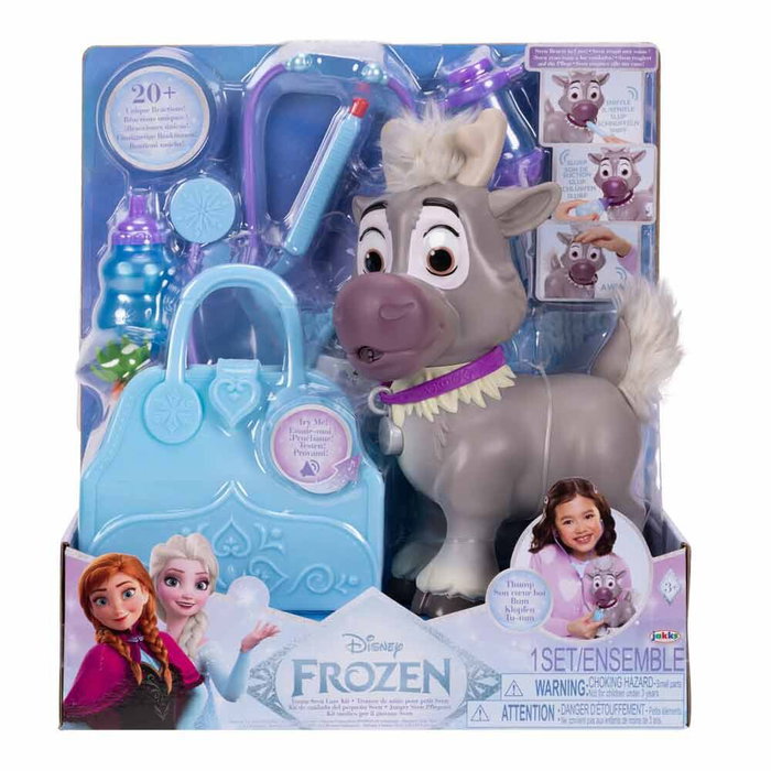 Jakks Pacific Muñeco Sven Set de Cuidado Interactivo Disney Frozen 22 cm