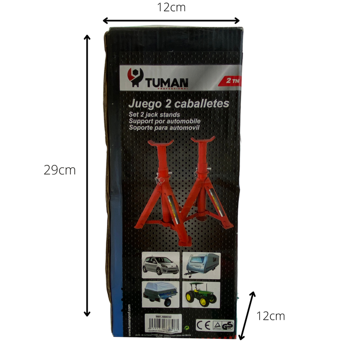 Tuman Jeu de 2 chandelles de levage 2T Tuman Jeu de 2 chandelles de levage 2T