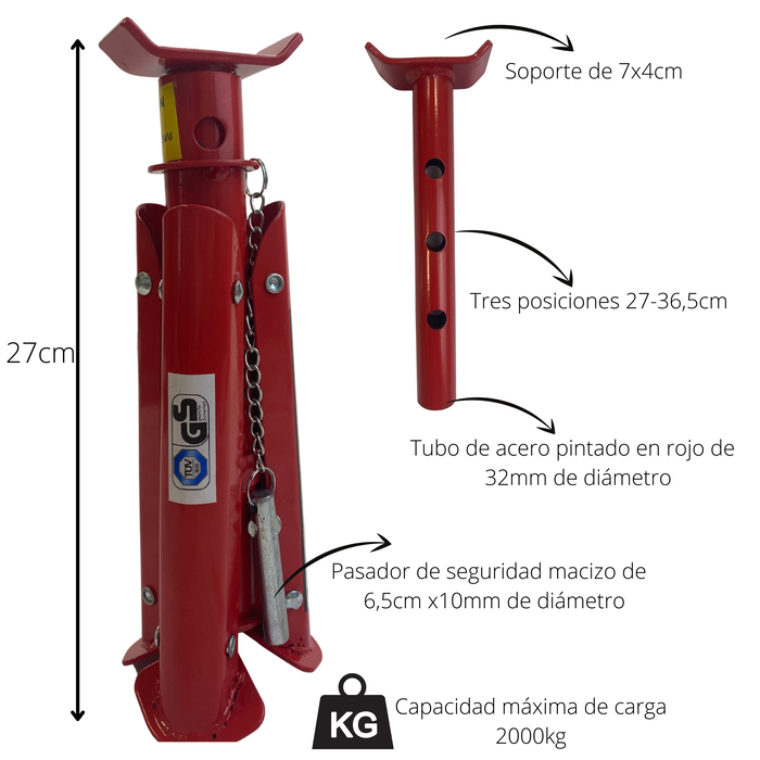 Tuman Jeu de 2 chandelles de levage 2T Tuman Jeu de 2 chandelles de levage 2T