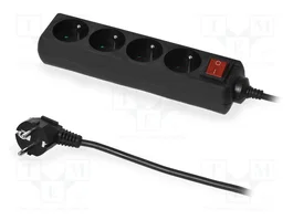 PLASTROL Rallonge réseau H05VV5-F 4 prises 1,5m