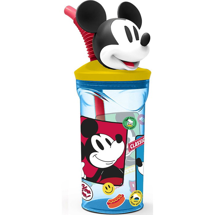Licensing Verre 3D Mickey Mouse 360ml avec paille