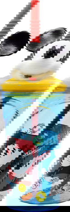 Licensing Figure 3D Verre 360 mL Mickey CZ11336 Verre avec paille intégrée et personnage 3D