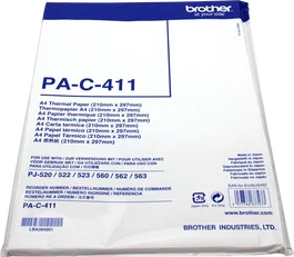 Brother PA-C-411 Papier thermique A4 Thermique Blanc 100 Feuilles 73 g/m² Haute Qualité – Lot de 1