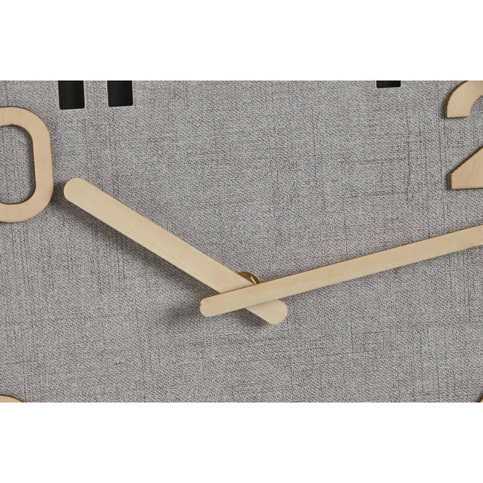 Horloge Murale Home ESPRIT Gris Naturel Bois MDF 30 x 5 x 30 cm (2 Unités)