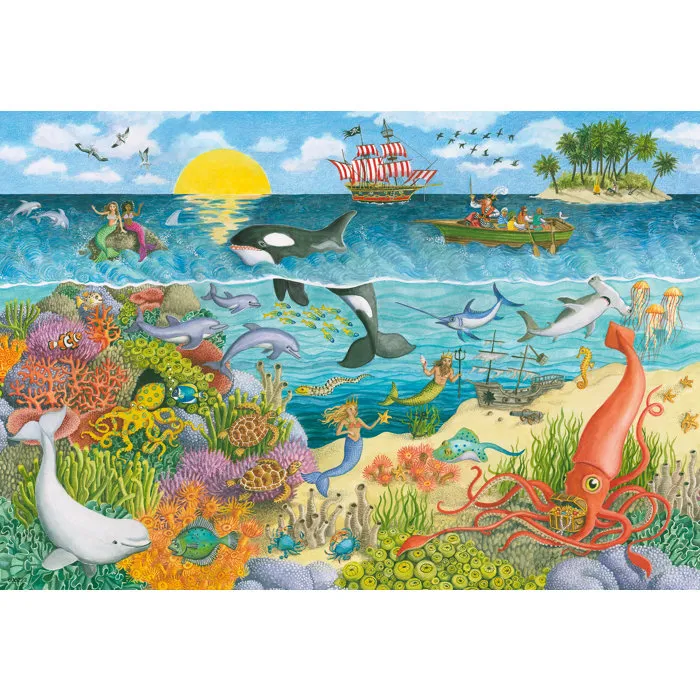 Ravensburger Lot de 2 puzzles Pirates et sirènes de 24 pièces Ravensburger Lot de 2 puzzles Pirates et sirènes de 24 pièces