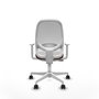Chaise Cilanco Synchro 3 positions tissu Marron foncé Maille Blanc Structure polyamide blanc Accoudoirs blancs Sans appui-tête Roulettes 65mm nylon