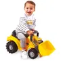 Ecoiffier Tracteur-Pelleteuse Porteur, Jouet d'extérieur Jaune pour Enfant de 12 à 36 Mois, Pelle Basculante, Roues Crantées, Siège Rangement
