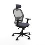 Piqueras y Crespo Chaise de Bureau 2D036G2 Gris foncé avec Appui-tête