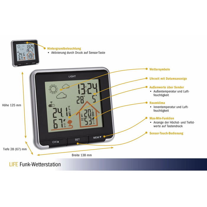 Station Météorologique Multifonction TFA Dostmann Life35.1153.01 Noir Station Météorologique Multifonction TFA Dostmann Life35.1153.01 Noir