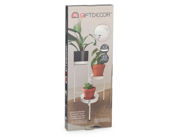 GIFTDECOR Estante Planta Trois Hauteurs Negro GIFTDECOR Estante Planta Trois Hauteurs Negro