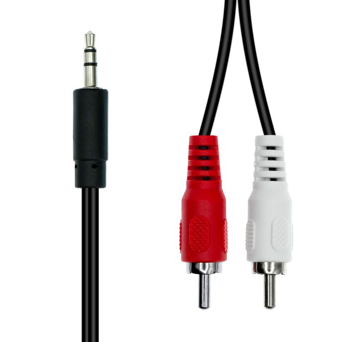 ProXtend Câble Audio Mini-Jack Mâle 3-Pin vers 2 x RCA Mâle-Mâle 2 mètres Noir - Connexion pour Ampli, Enceintes ProXtend Câble Audio Mini-Jack Mâle 3-Pin vers 2 x RCA Mâle-Mâle 2 mètres Noir - Connexion pour Ampli, Enceintes