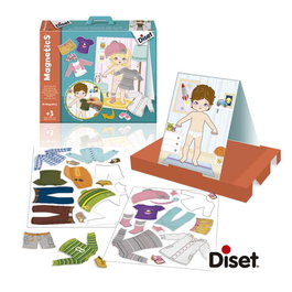 Diset - Magnetics Vestir Niño-Niña 63246 - Pizarra magnética à habiller double face - Jeu éducatif pour enfant à partir de 3 ans