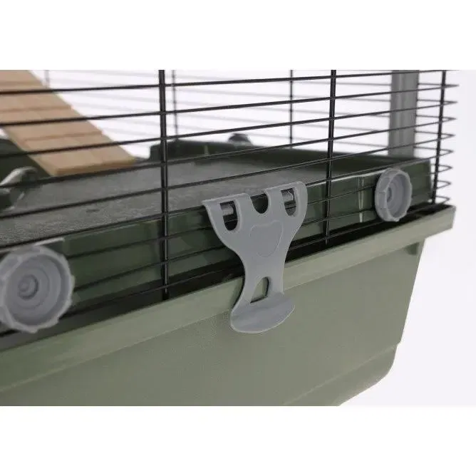 Kerbl EVA 23 - Cage pour lapins, cochons d'Inde et petits rongeurs avec abreuvoir, mangeoire, roue et abri - 79 x 45 x 60 cm