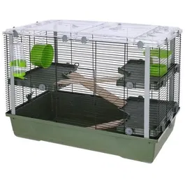 Kerbl EVA 23 - Cage pour lapins, cochons d'Inde et petits rongeurs avec abreuvoir, mangeoire, roue et abri - 79 x 45 x 60 cm