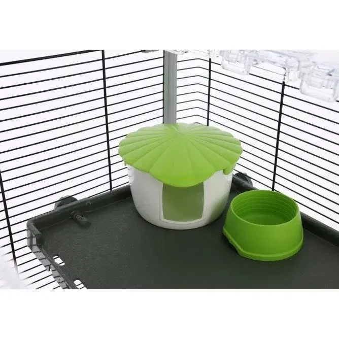 Kerbl EVA 23 - Cage pour lapins, cochons d'Inde et petits rongeurs avec abreuvoir, mangeoire, roue et abri - 79 x 45 x 60 cm