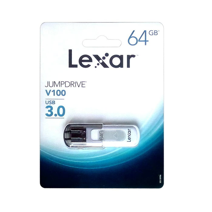 Clé USB Lexar JumpDrive V100 Blanc Gris 64 GB Clé USB Lexar JumpDrive V100 Blanc Gris 64 GB