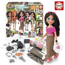 Educa My Model Doll - Kit créatif styliste mode pour enfant, looks festifs avec plus de 150 combinaisons sans couture, jeu éducatif +6 ans, Réf. 20098