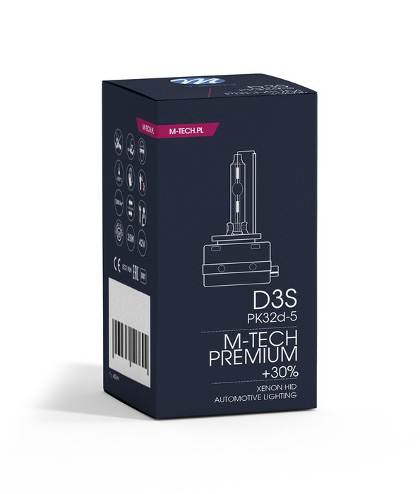 M-Tech MTECZMD3S43 Lampe Xenon D3S 4300K 35W PK32d-5 Phare Véhicule