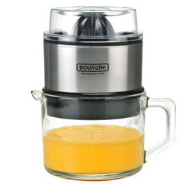 Bourgini Lotte Classic Deluxe 0.75 L - Presse-agrumes, carafe en verre, 60 W, inox, anti-goutte