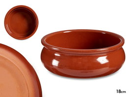 La Dehesa Cazuela Abombada en Barro Refractaire Diamètre 18 cm, Couleur Miel (Set de 12)