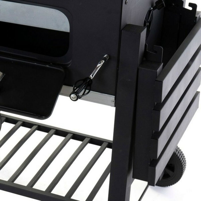 DKD Home Decor Barbecue à Charbon avec Couvercle et Roulettes Noir DKD Home Decor Barbecue à Charbon avec Couvercle et Roulettes Noir