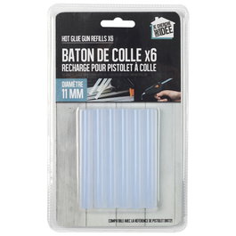 Je cherche une Idee Lot de 6 recharges de colle chaude 11 mm