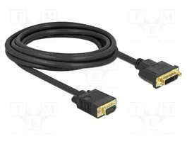 DELOCK Câble DVI-I (24+5) vers VGA Single Link, 3m, noir