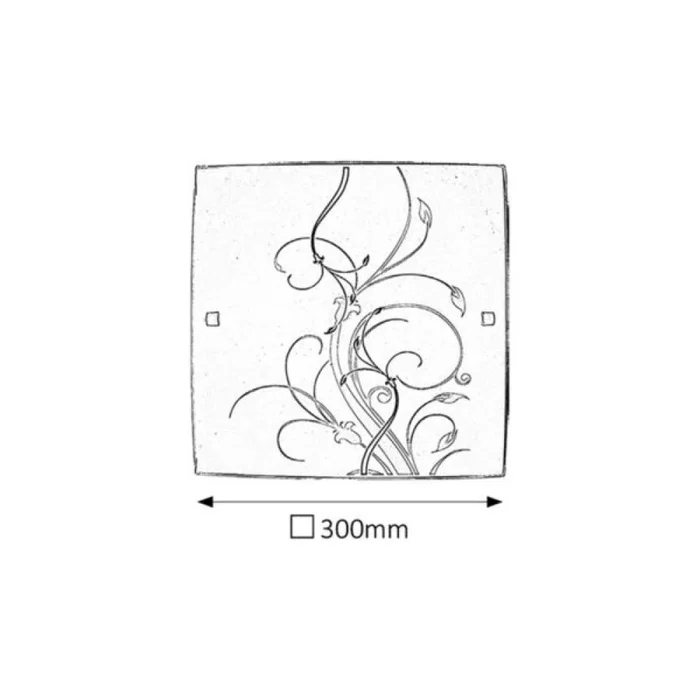 RABALUX Lampe de Plafond Elina RAB-3692 - Style Romantique, 30x30 cm, Blanc et Noir sur Cristal Opalin, Douille E27