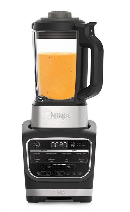 Ninja HB150EU - Blender électrique Foodi avec technologie Auto-iQ, 1000 W, 2 bouteilles de 700 ml et couvercles voyage, acier inoxydable, pour smoothies et soupes