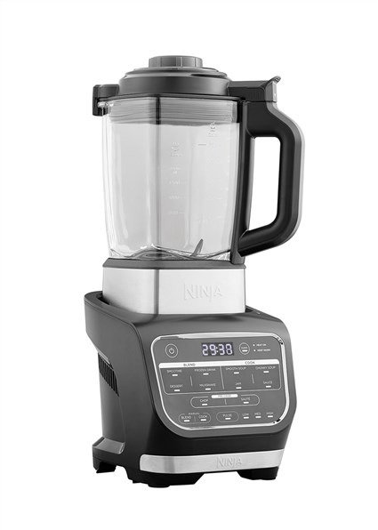 Ninja HB150EU - Blender électrique Foodi avec technologie Auto-iQ, 1000 W, 2 bouteilles de 700 ml et couvercles voyage, acier inoxydable, pour smoothies et soupes