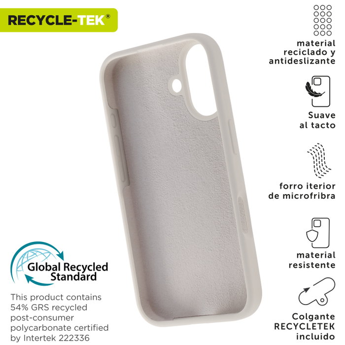 Muvit Recycletek Coque Apple en Silicone Liquide Éco-certifié GRS - Protection Anti-traces et Antidérapante
